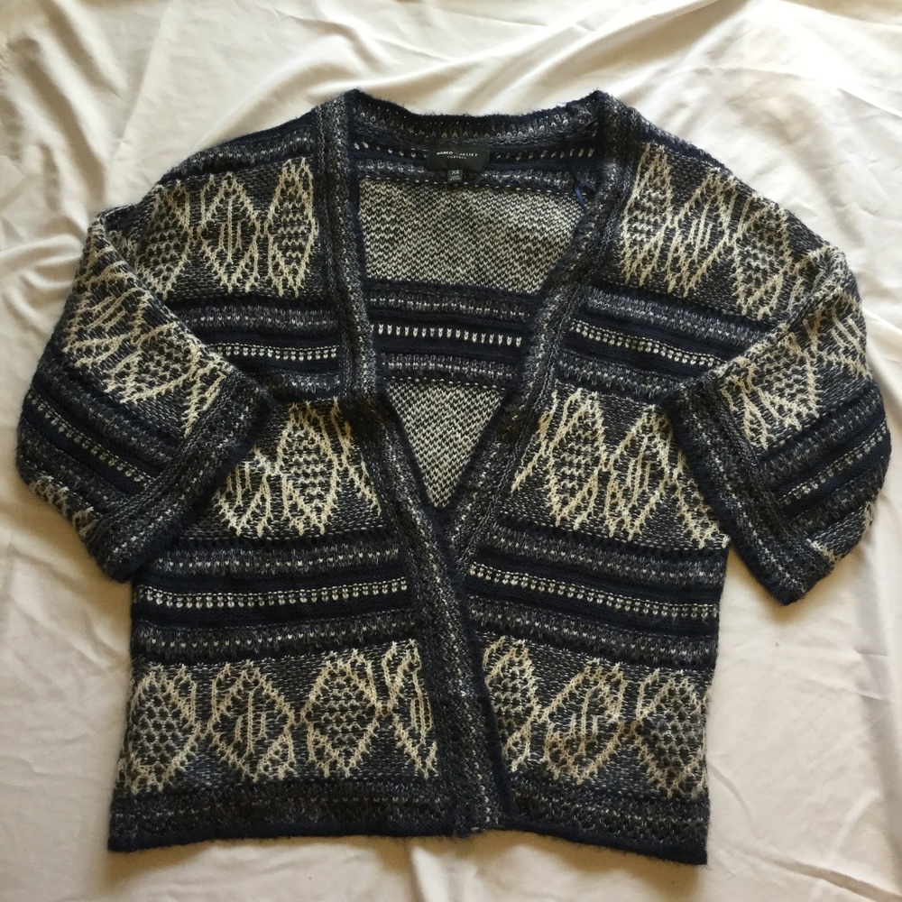 Romeo & Juliet Couture Blue White Cardigan XS